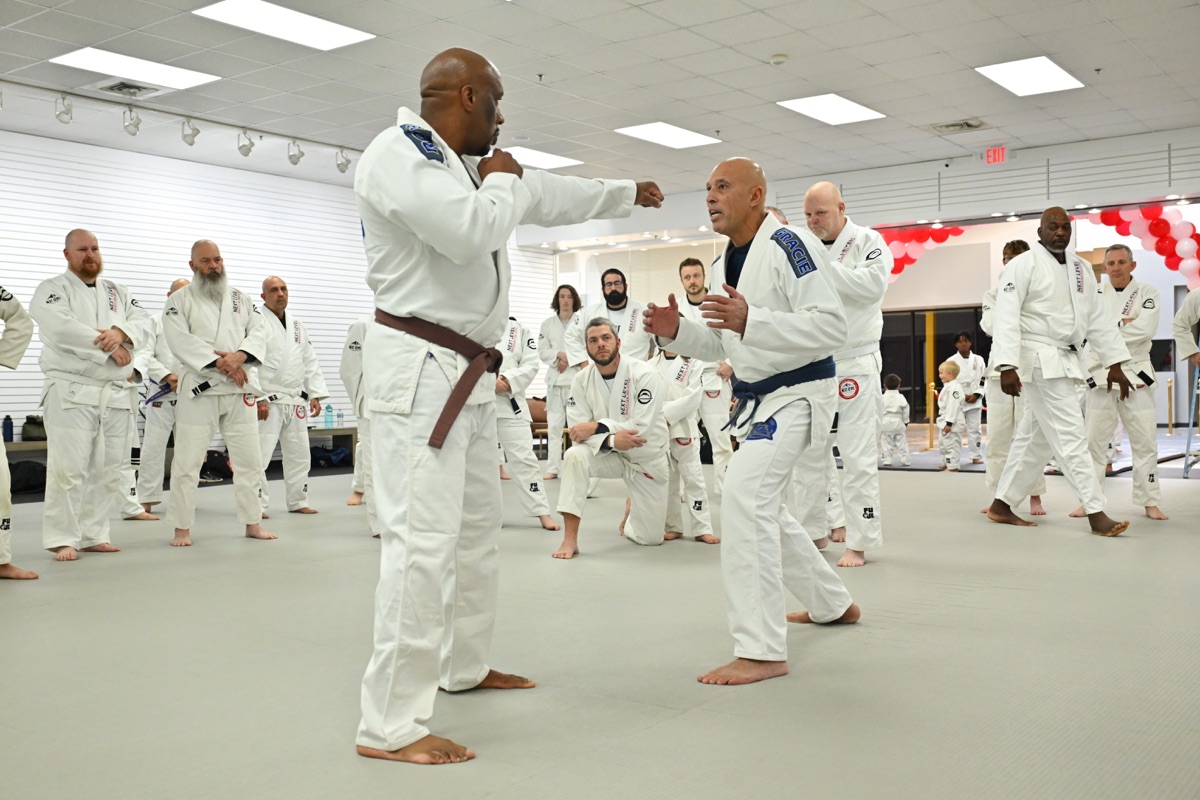 Royce demonstrating techniques with our dear good friend Fish